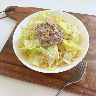 サラダ感覚で♡　鯖マヨパスタ　♪